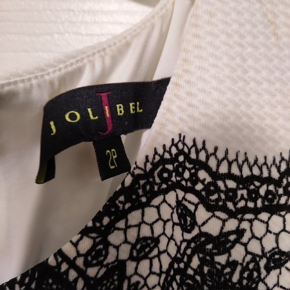 Jolibel black and white sleeveless dress. Zipper in the back, - Picture 3 of 8